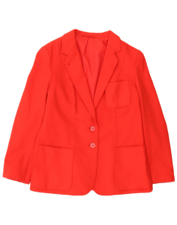 Jaqueta blazer feminina BHS com 2 botões Reino Unido 16 grande lã vermelha