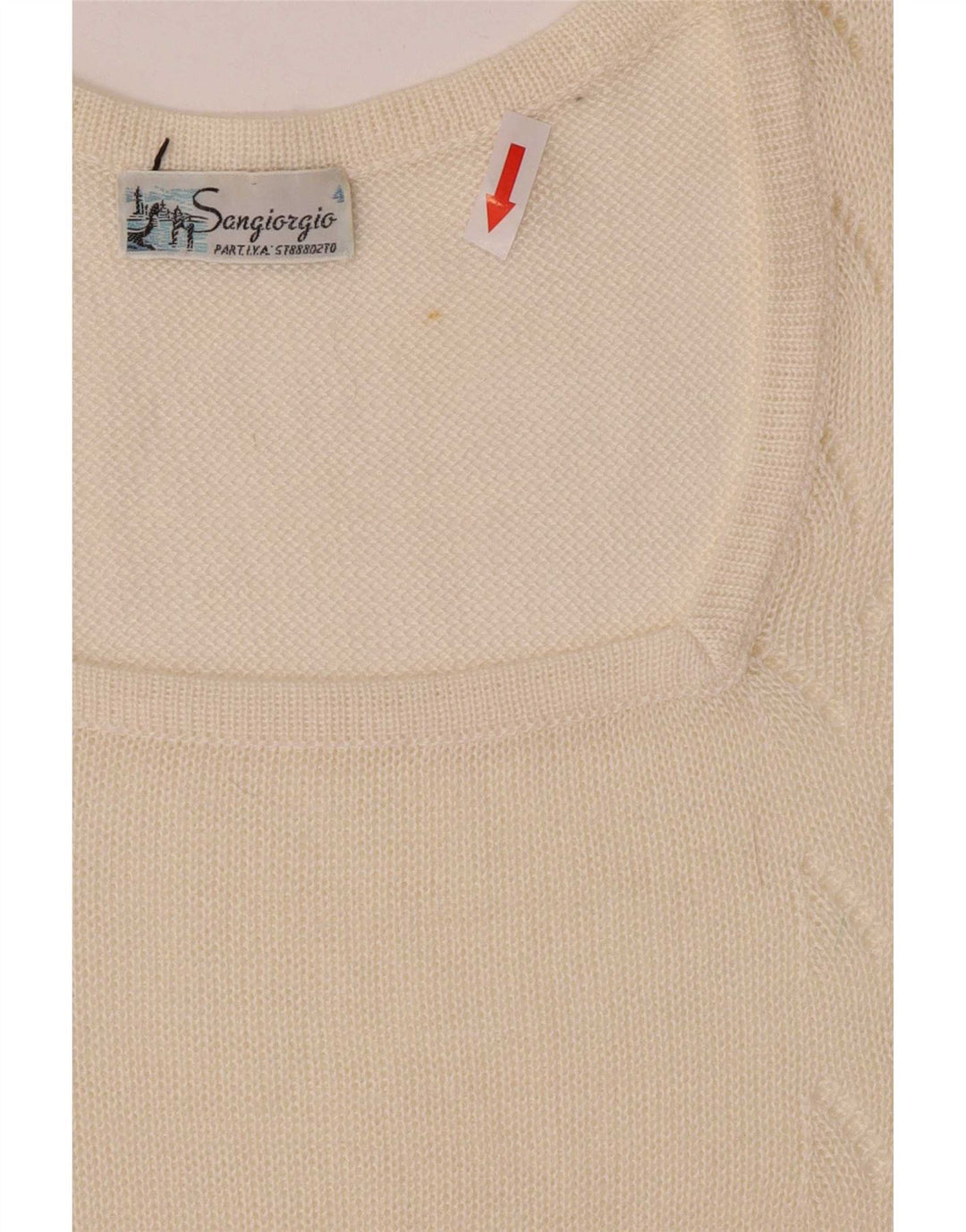 Blusa feminina regular de manga curta Sangiorgio UK 14 médio off white