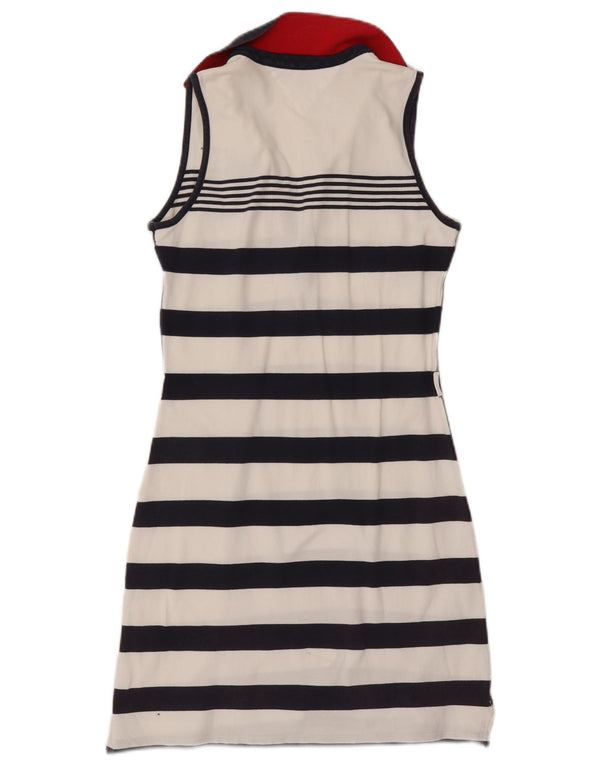 Vestido polo feminino sem mangas Tommy Hilfiger UK 12 médio listrado azul marinho