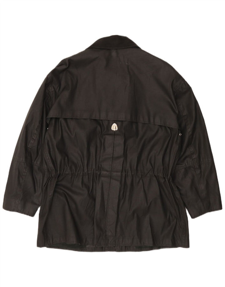 Jaqueta masculina de algodão encerado Piero Guidi UK 40 grande preta