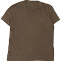 Camiseta masculina ALL SAINTS Top grande de algodão cáqui