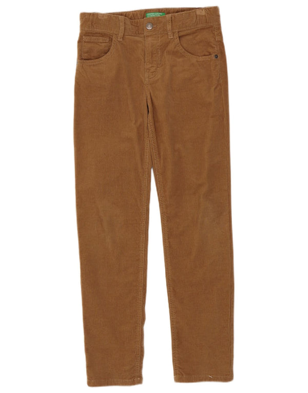 Calças retas de veludo cotelê Benetton Boys 10-11 anos XL W26 L27 bege