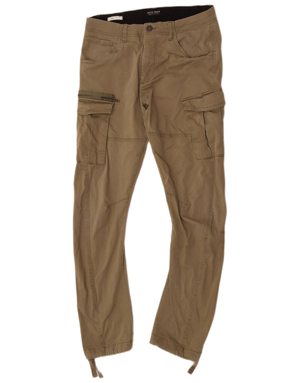 Jack & Jones Mens Anti Fit Banana Slim Cargo Trousers W31 L34 Khaki Cotton