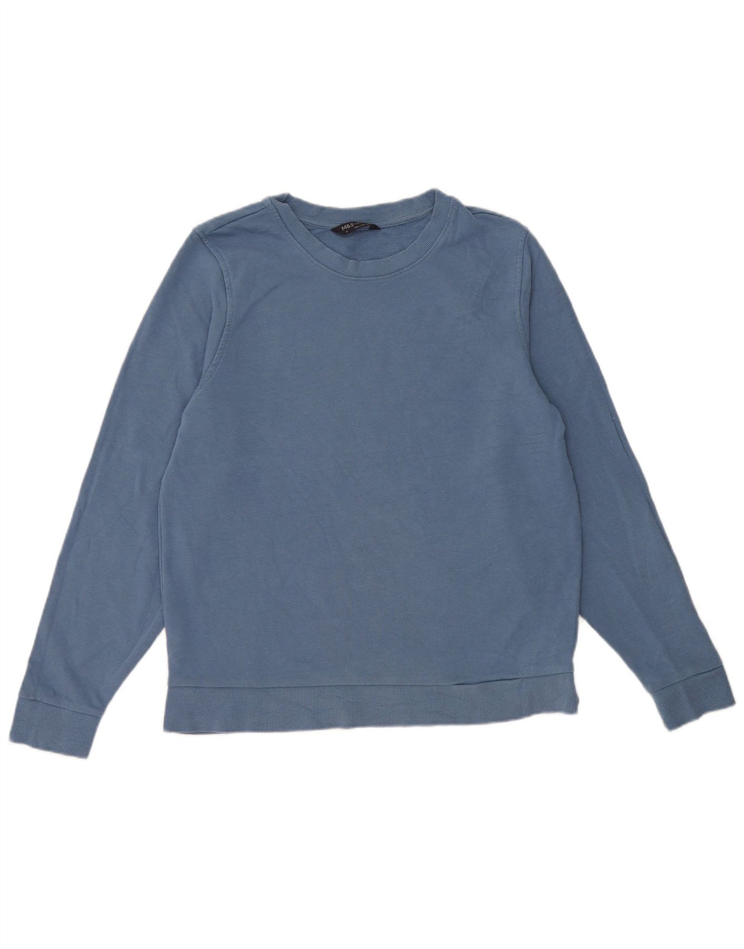Suéter feminino Marks & Spencer Reino Unido 14 algodão azul médio