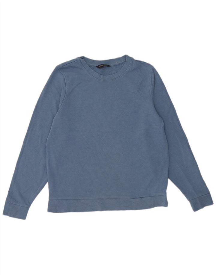 Suéter feminino Marks & Spencer Reino Unido 14 algodão azul médio