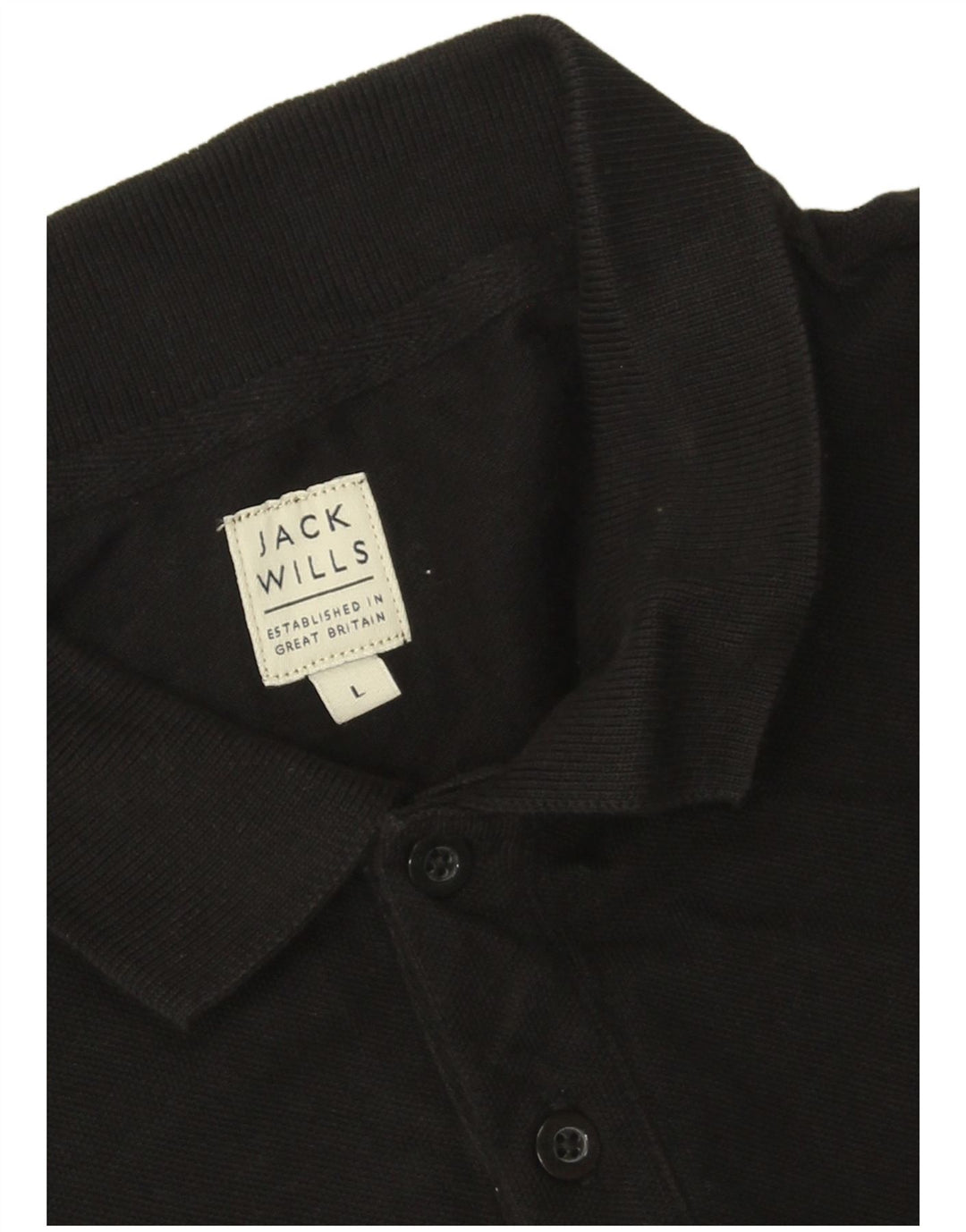 Camisa polo masculina Jack Wills grande algodão preto