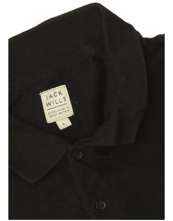 Camisa polo masculina Jack Wills grande algodão preto