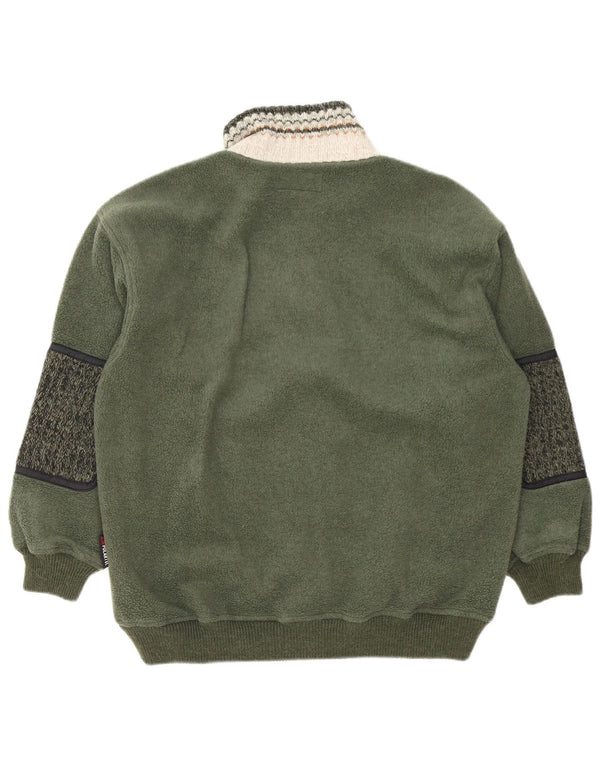 Silvy Mens Fleece Jacket UK 40 Grande Poliéster Verde Colourblock