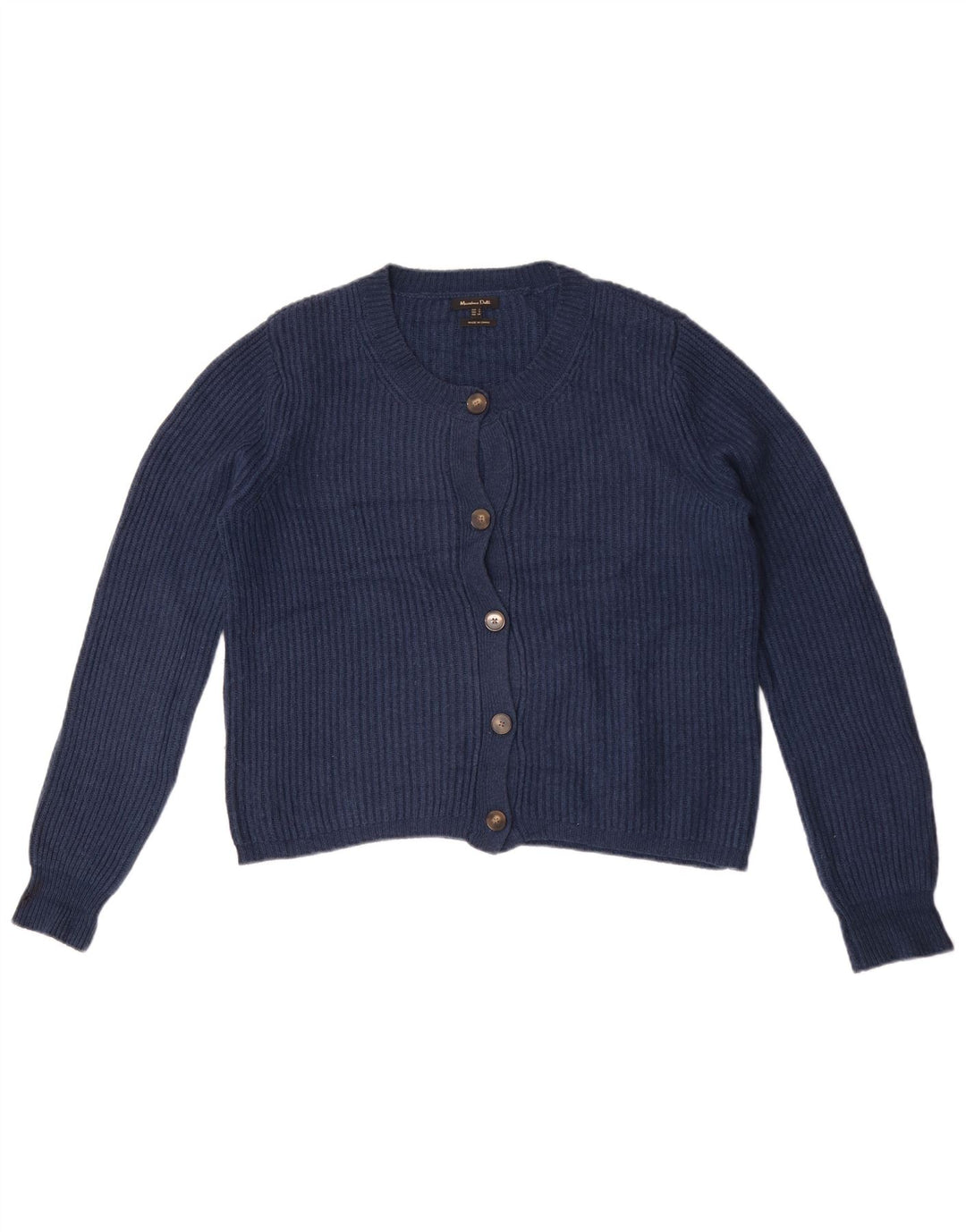 Suéter cardigã feminino Massimo Dutti cropped grande Reino Unido 10 pequeno azul marinho