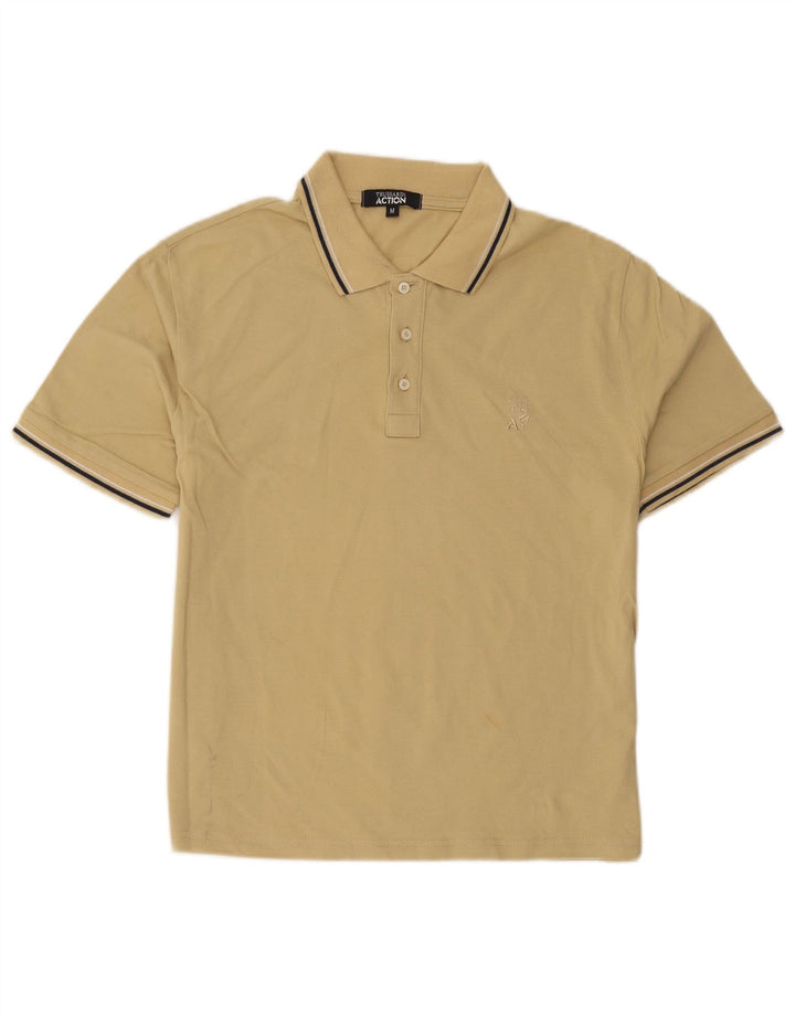 Camisa polo masculina Trussardi listrada bege média