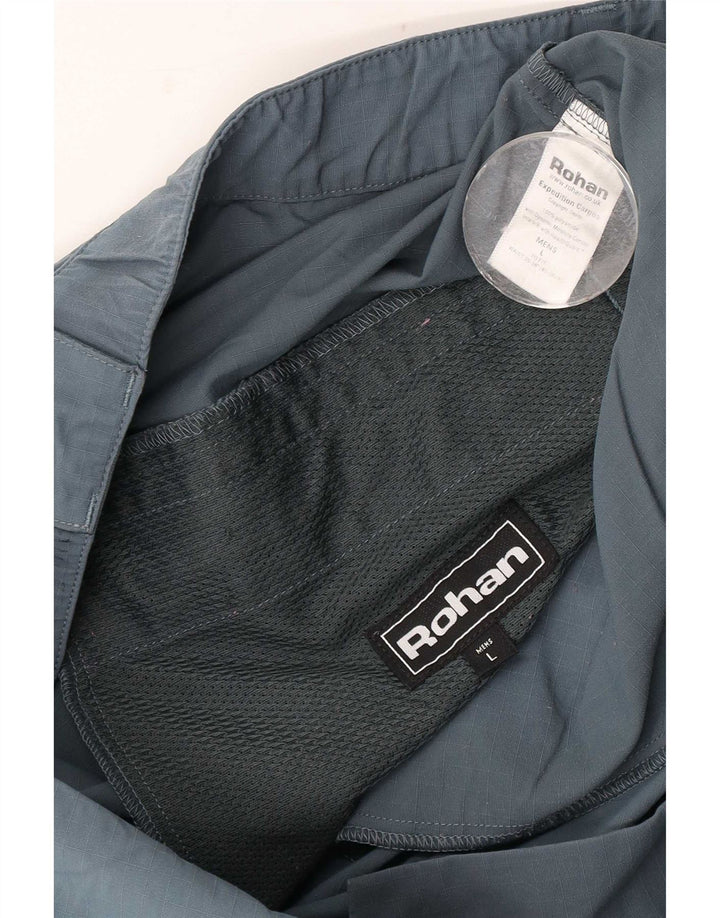 Calça cargo masculina Rohan para caminhada grande W36 L29 azul poliamida