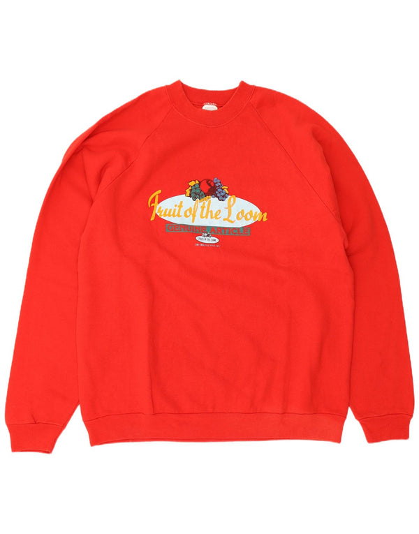 Fruit Of The Loom moletom gráfico masculino Jumper XL algodão vermelho