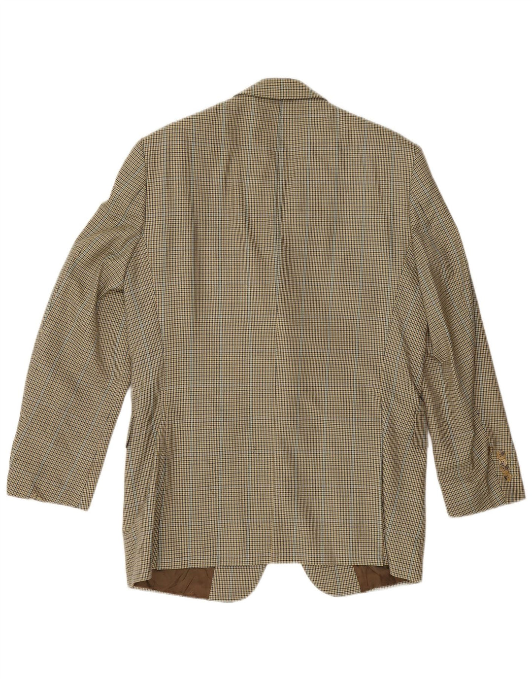 Jaqueta blazer masculina Burberry EU 48 lã virgem houndstooth amarelo médio
