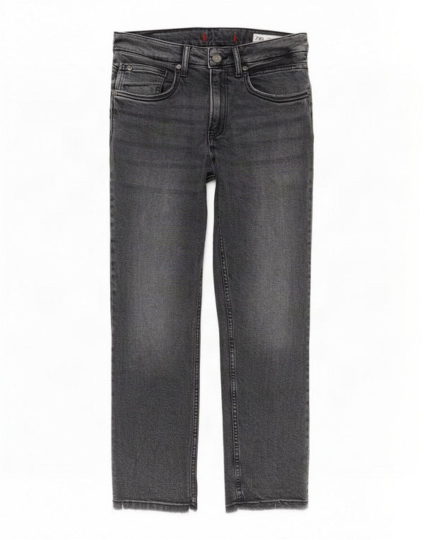 Calça jeans reta feminina Zara EU 38 pequena W28 L26 cinza