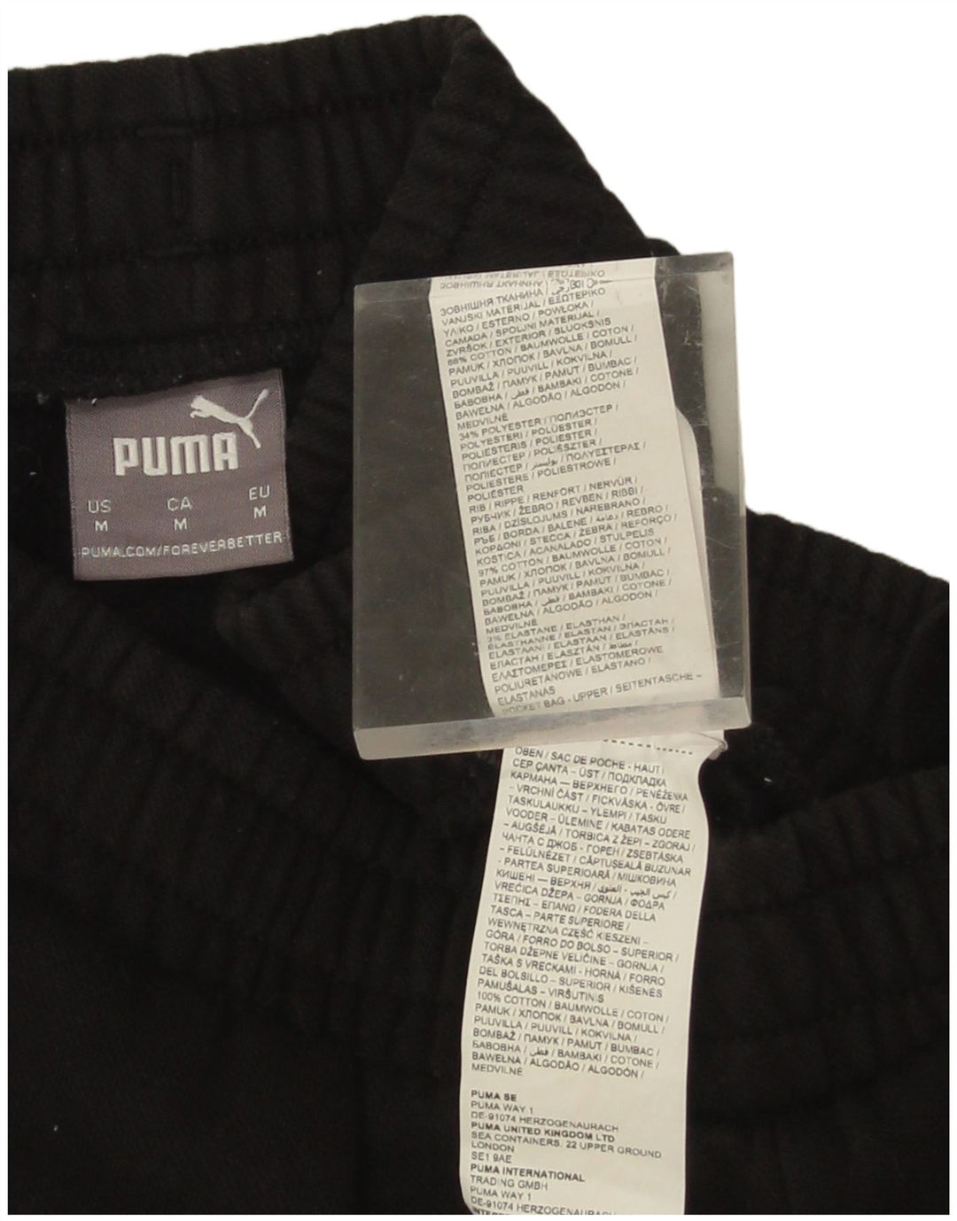 Calça de treino masculina Puma Joggers médio preto colorblock algodão