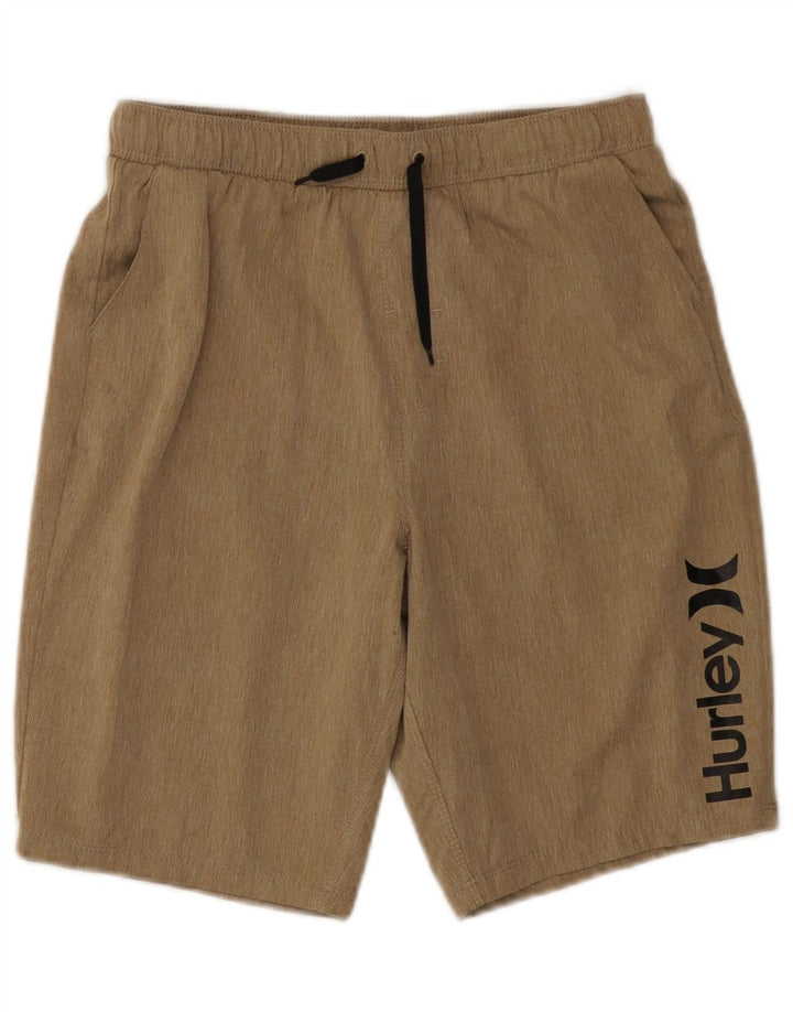 Shorts esportivos gráficos Hurley Boys 12-13 anos poliéster bege