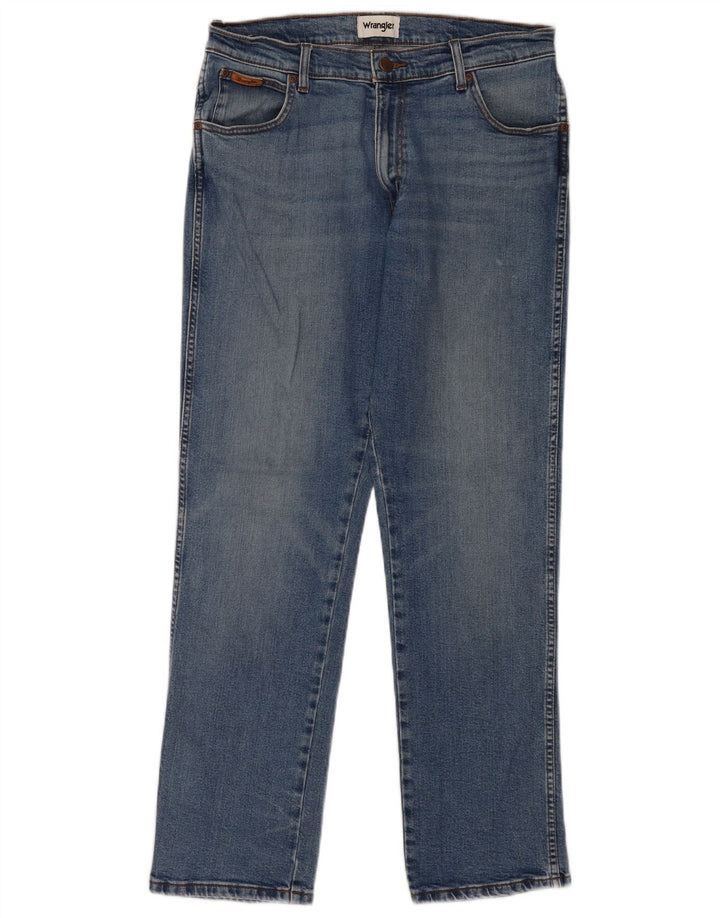Wrangler Masculino Texas Straight Jeans W34 L32 Azul Algodão