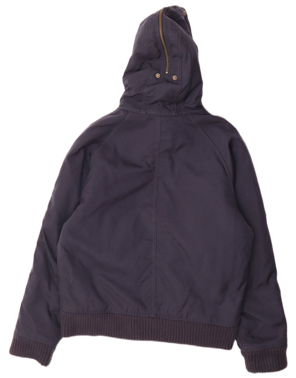 Jaqueta bomber masculina Woolrich com capuz Reino Unido 38 nylon azul marinho médio