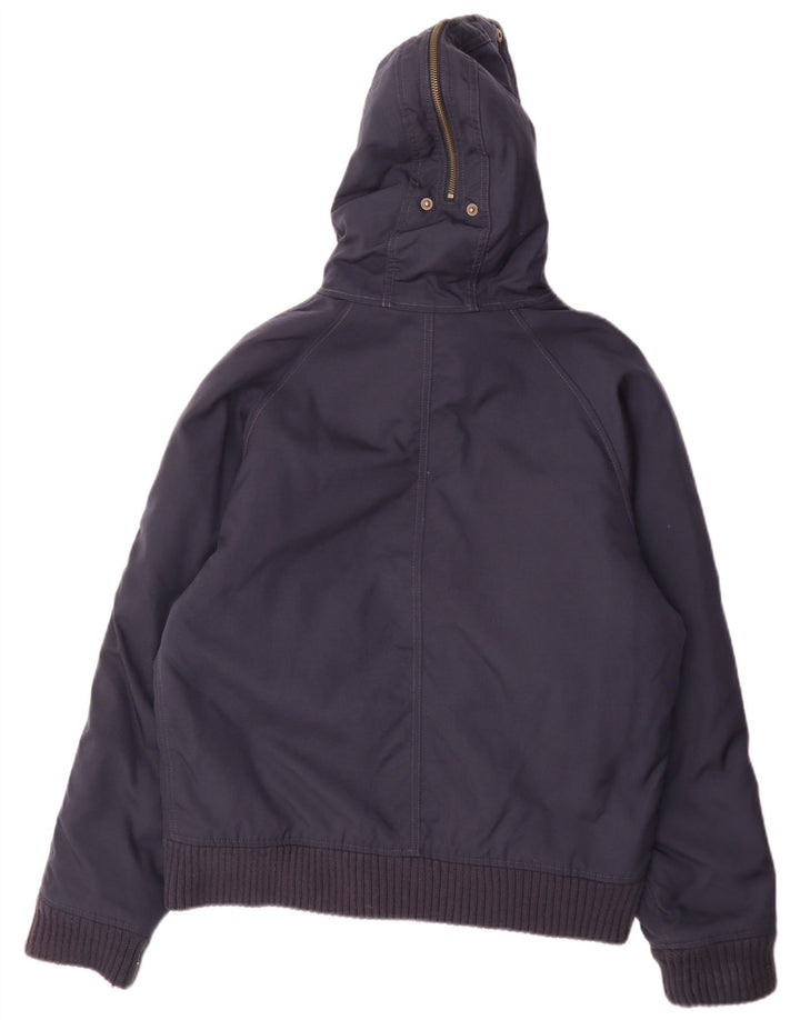 Jaqueta bomber masculina Woolrich com capuz Reino Unido 38 nylon azul marinho médio