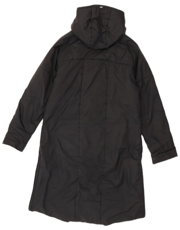 Casaco acolchoado com capuz feminino Adidas UK 14 poliéster preto médio