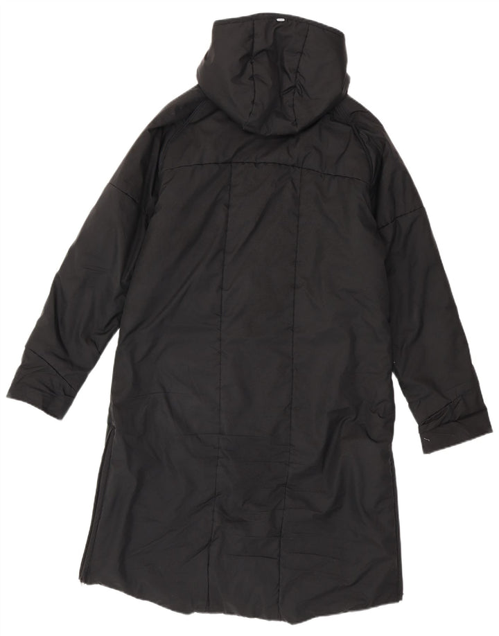 Casaco acolchoado com capuz feminino Adidas UK 14 poliéster preto médio