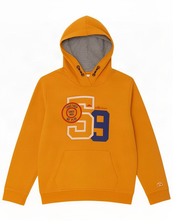Ellesse Boys Graphic Hoodie Jumper 9-10 Years Yellow Cotton