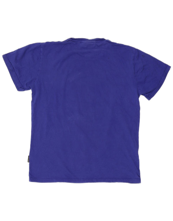 Camiseta gráfica masculina Pierre Cardin Top grande algodão azul