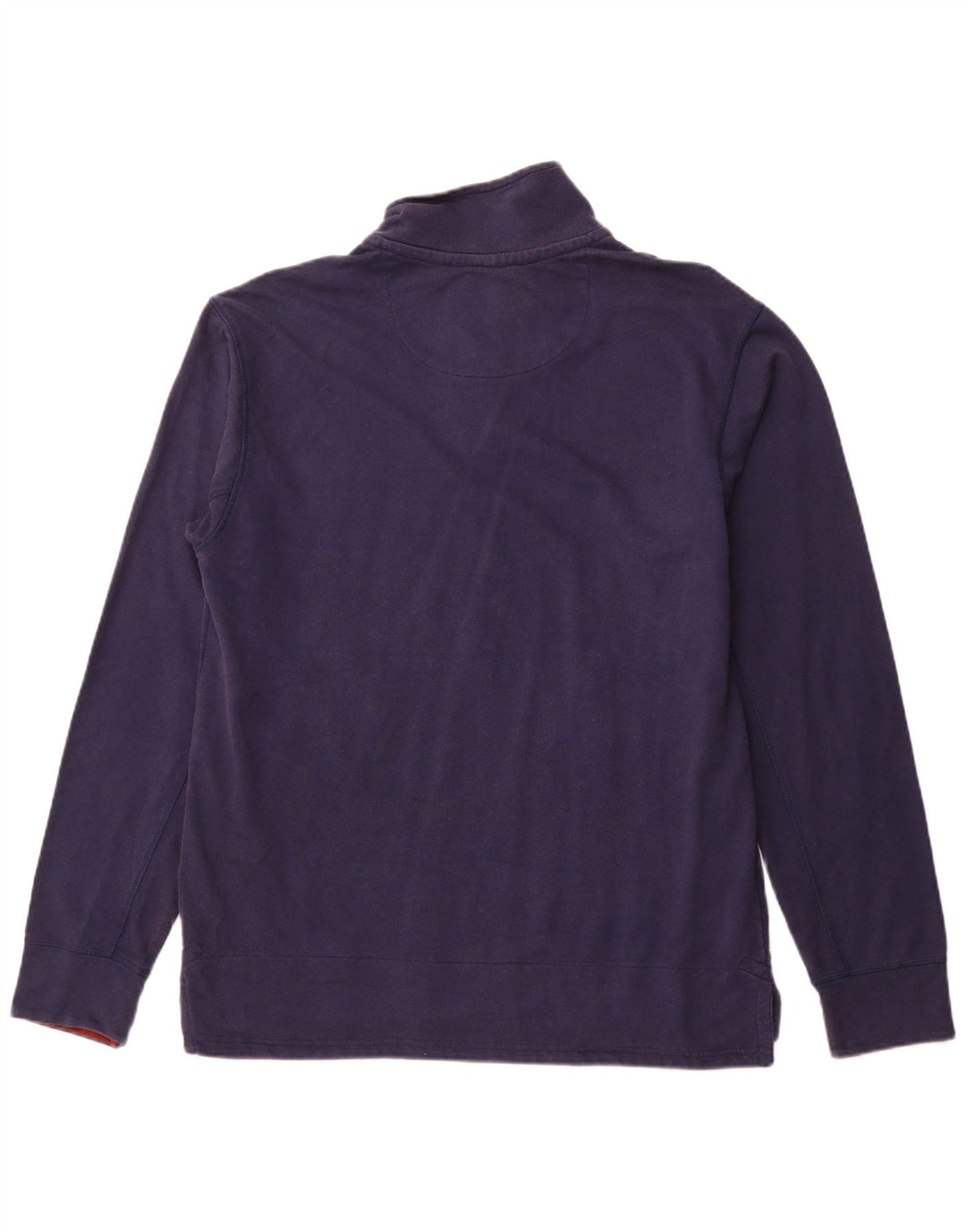 Weird Fish Mens 1/4 Zip Top Manga Longa Grande Algodão Azul Marinho