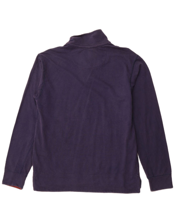 Weird Fish Mens 1/4 Zip Top Manga Longa Grande Algodão Azul Marinho