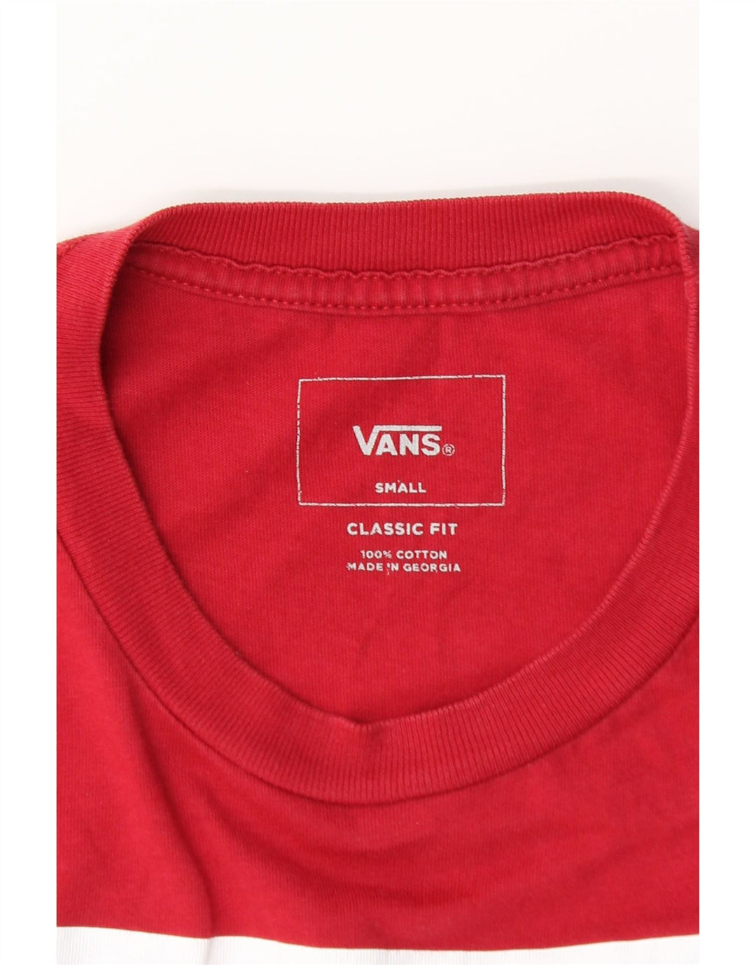 VANS Masculino Classic Fit Graphic Top Manga Longa Pequeno Algodão Vermelho
