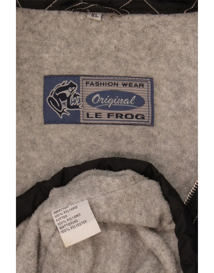 Jaqueta corta-vento masculina Le Frog com capuz UK 42 XL poliamida preta