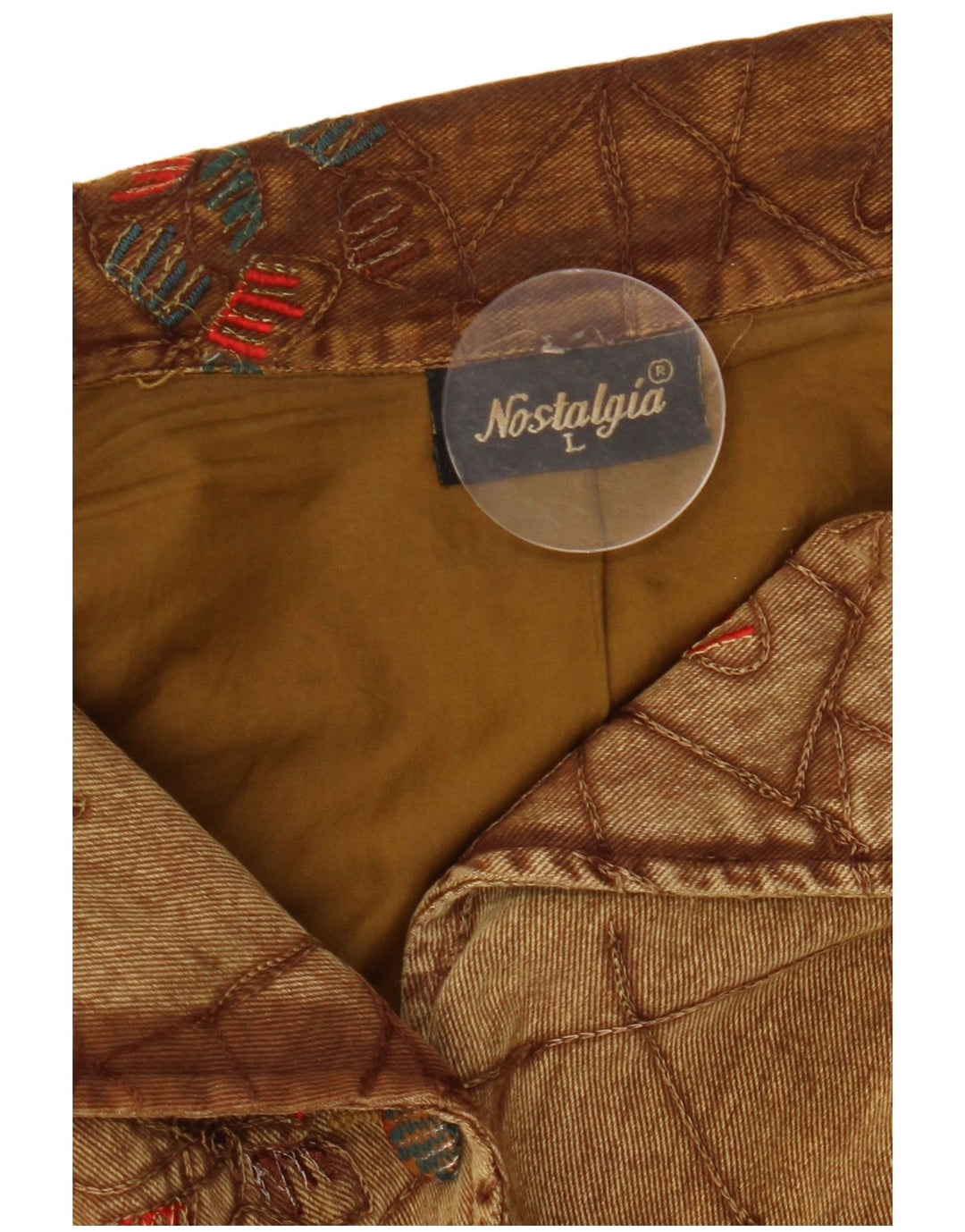 Jaqueta bomber feminina vintage Reino Unido 16 grande algodão floral marrom