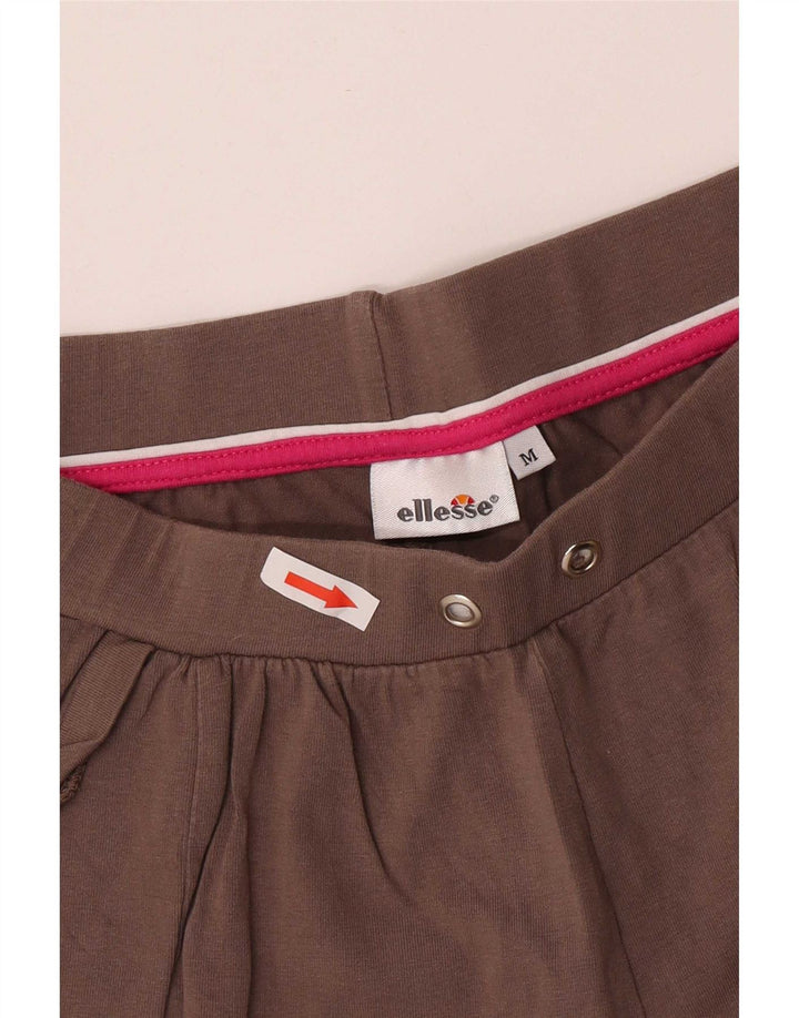 Calça de treino feminina Ellesse UK 12 algodão marrom médio