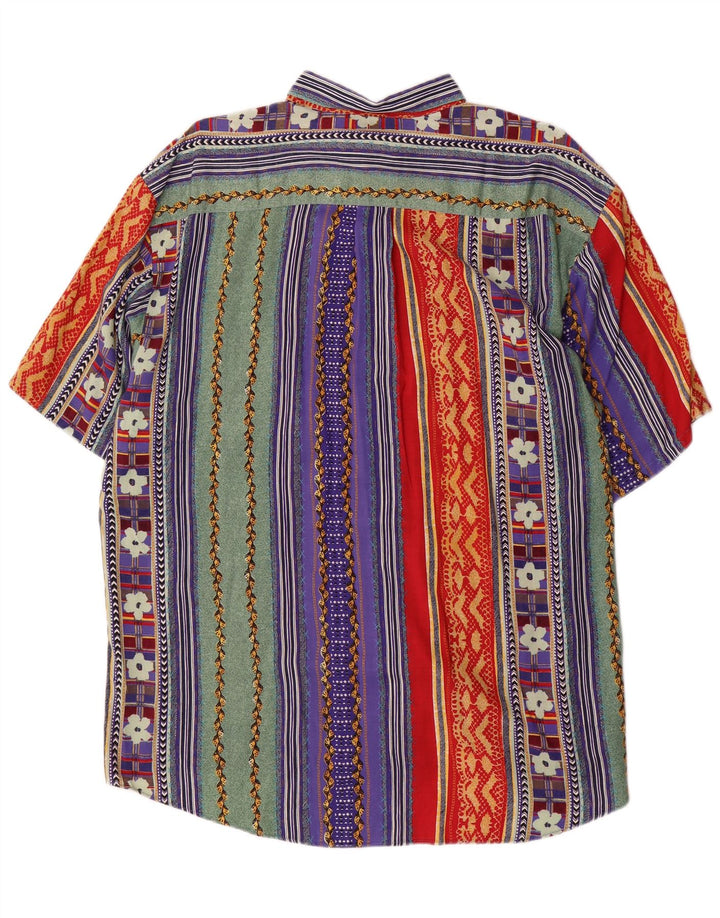 Camisa masculina de manga curta Fairbanks XL listrada multicolorida