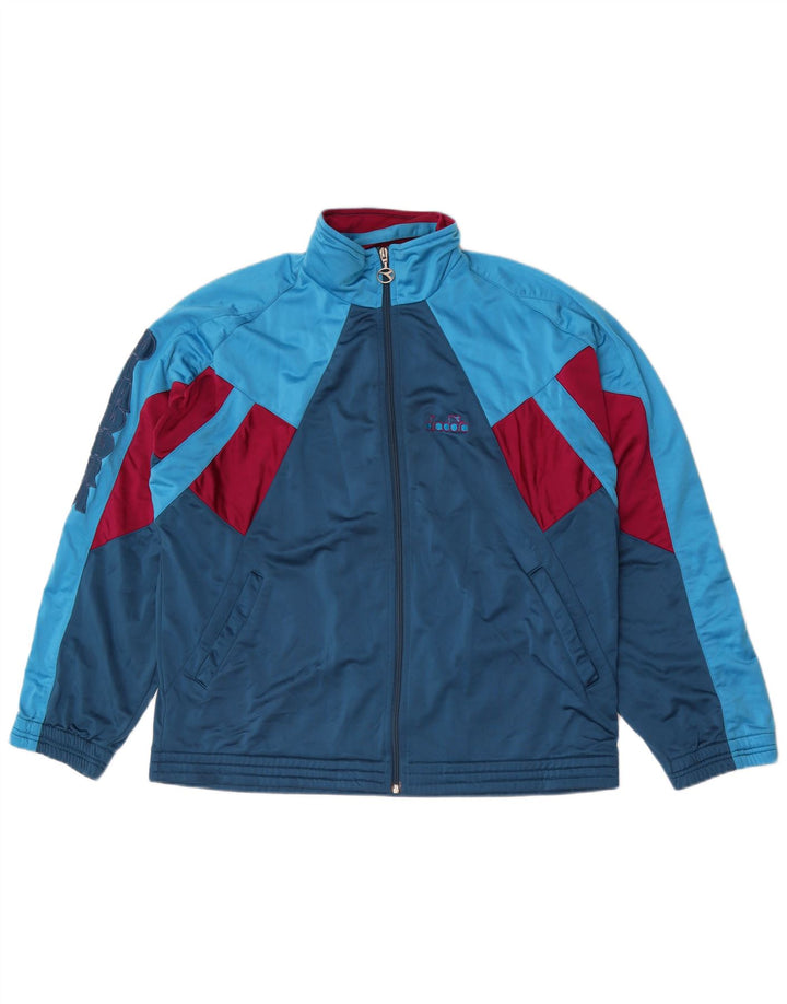 Diadora Mens Graphic Full Tracksuit UK 42 Grande Azul Colourblock Poliéster