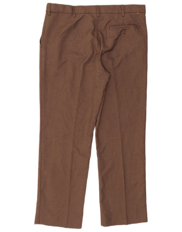 Calça Chino Masculina Farah Classic Fit W36 L29 Poliéster Marrom