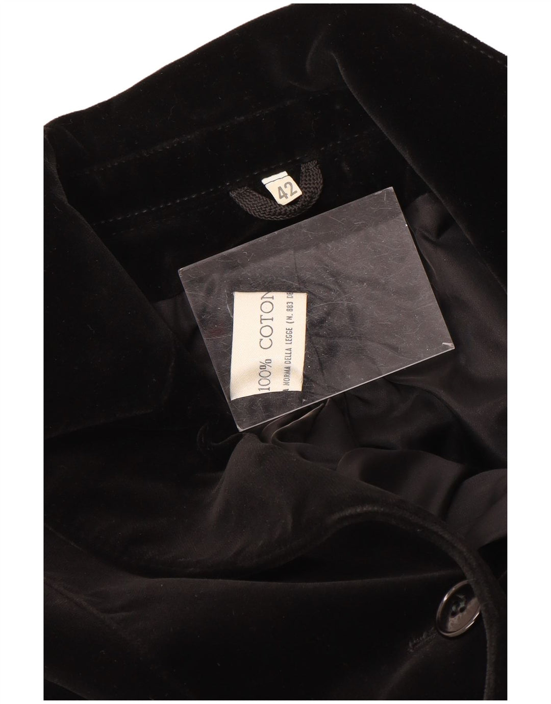 Jaqueta blazer de veludo feminina vintage com 5 botões IT 42 algodão preto médio