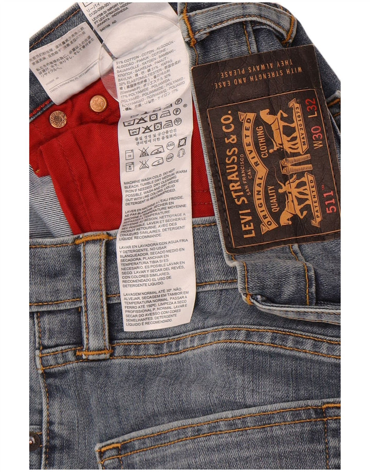 LEVI'S Masculino 511 Slim Jeans W30 L28 Azul Algodão