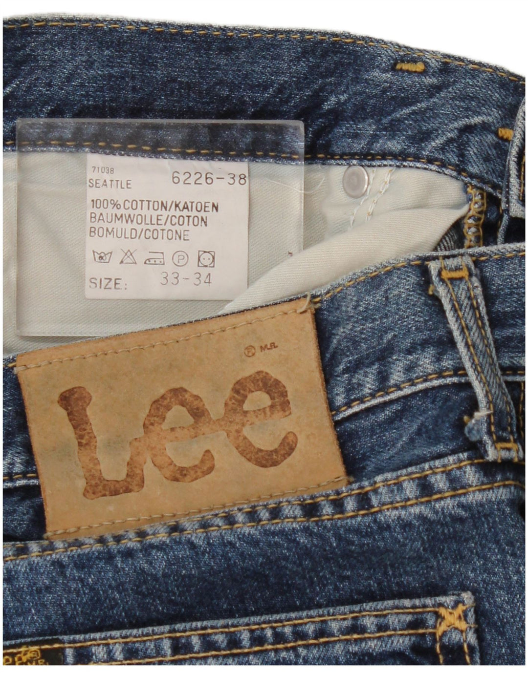Lee Mens Seattle Straight Jeans W33 L31 Azul Algodão