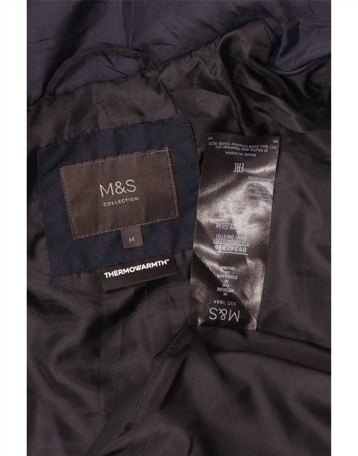 Jaqueta acolchoada masculina Marks & Spencer Reino Unido 38 poliéster azul marinho médio