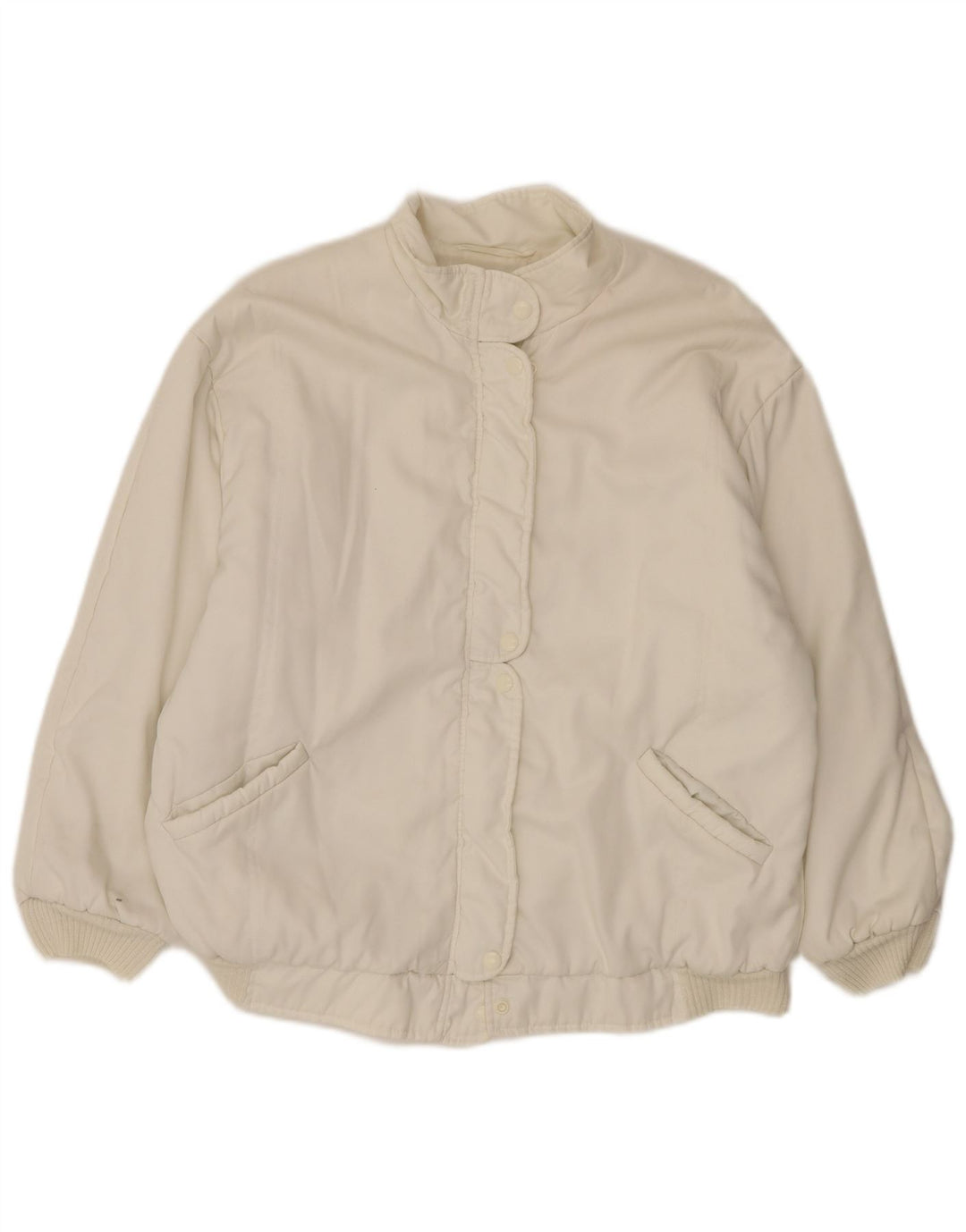 Jaqueta bomber vintage feminina de grandes dimensões UK 18 XL branca
