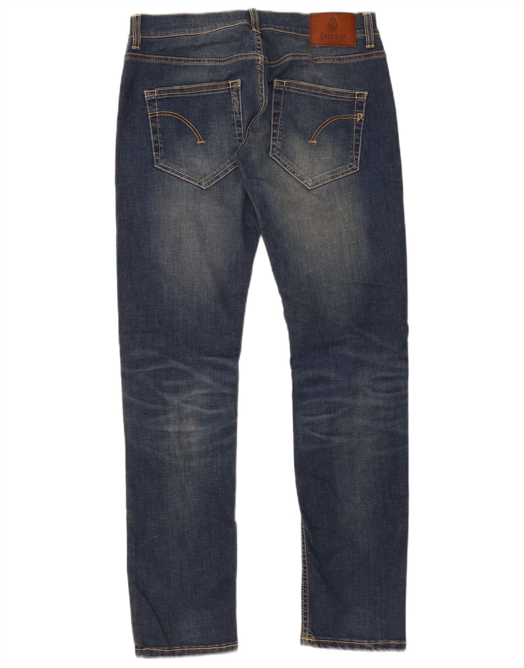 Dondup Jeans feminino slim desgastado W32 L33 algodão azul