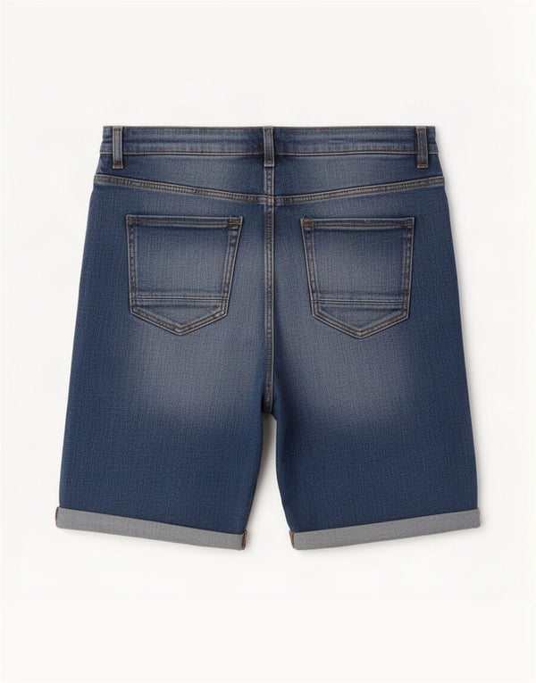 Shorts jeans feminino Marks & Spencer UK 16 grande W34 azul algodão