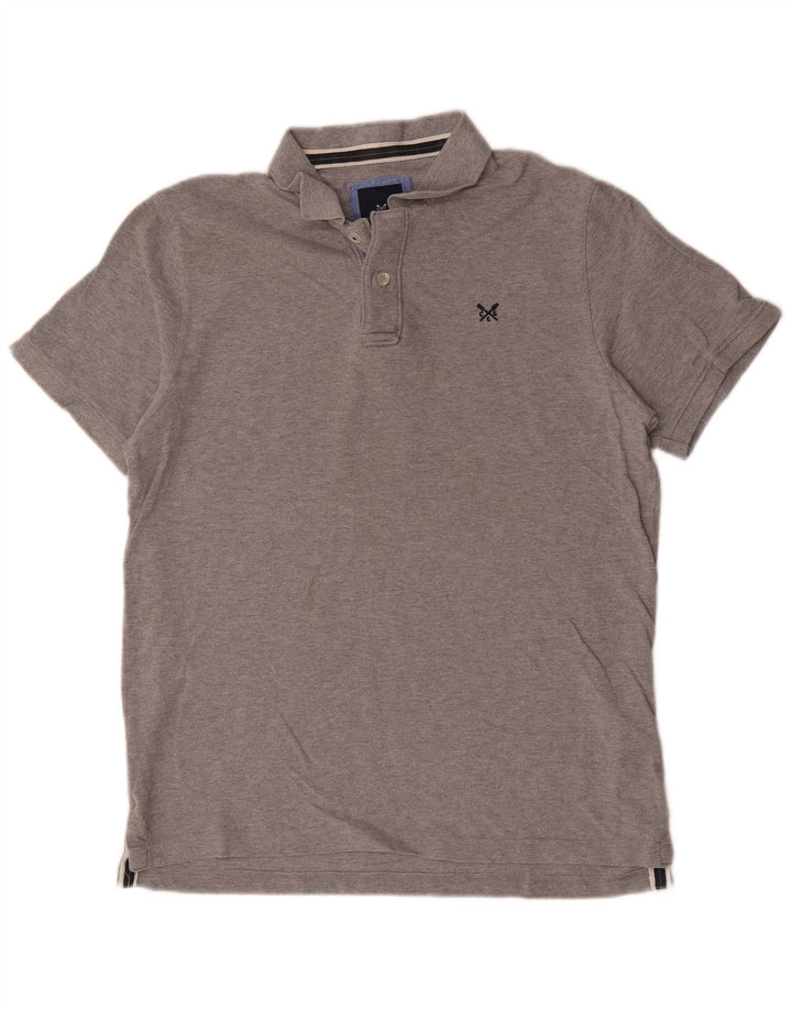 Camisa polo masculina Crew Clothing grande algodão cinza
