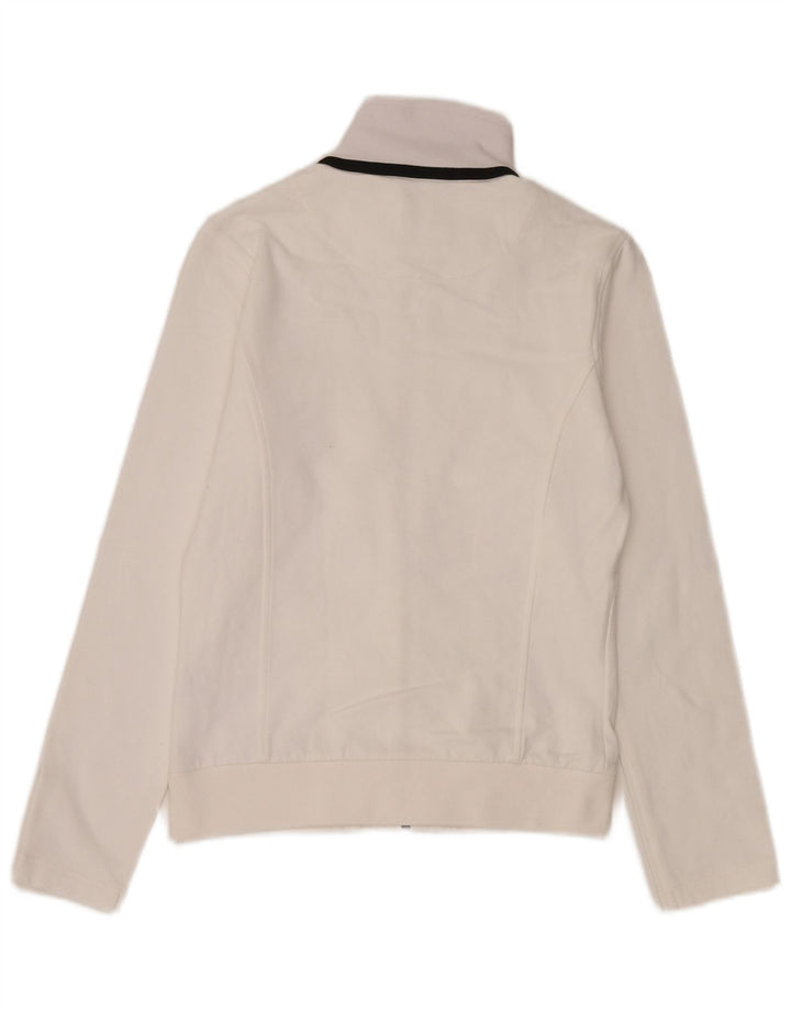 Kappa Womens Tracksuit Top Jacket UK 12 Médio Algodão Branco