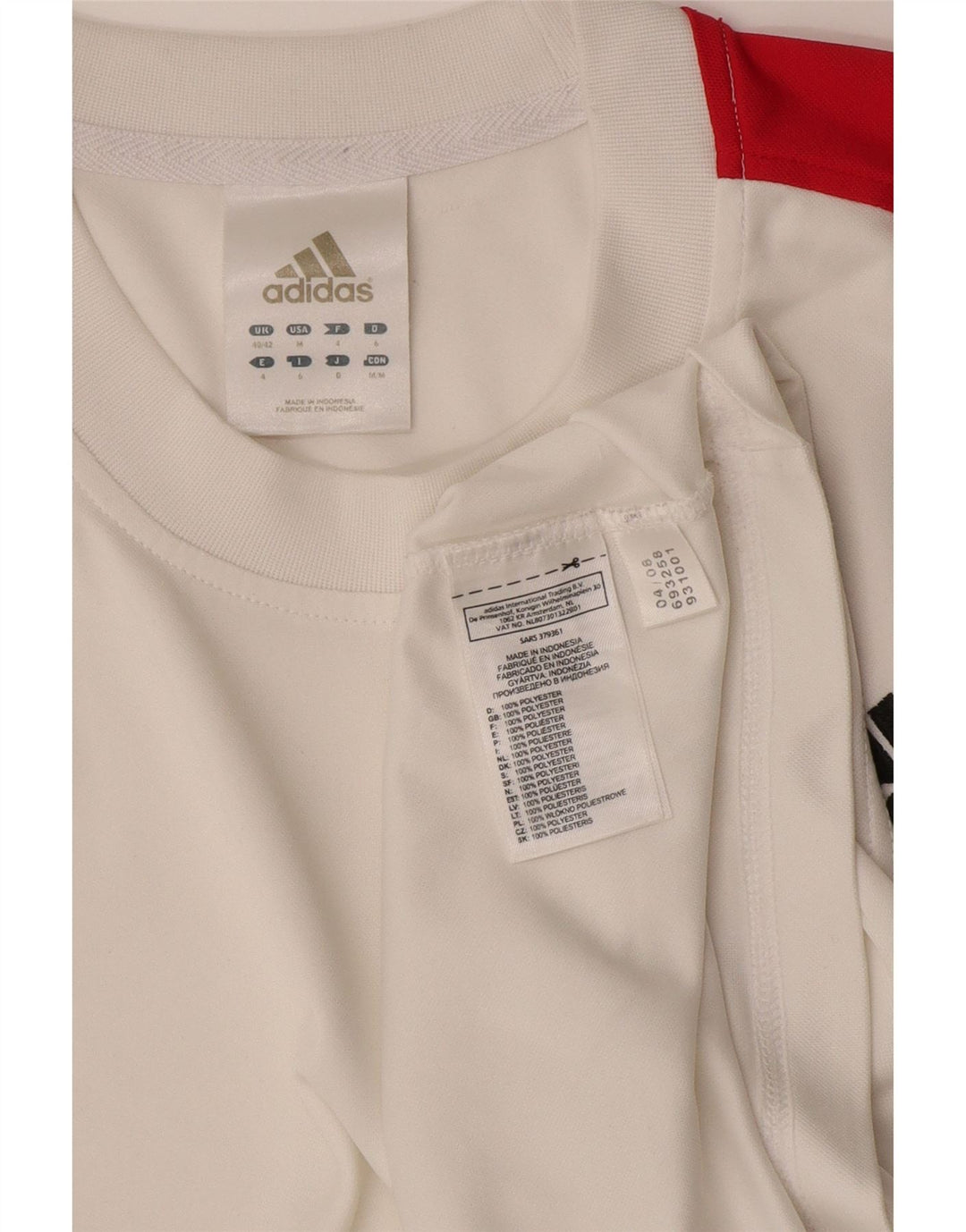 Camiseta masculina Adidas Top UK 40/42 médio branco colorblock poliéster