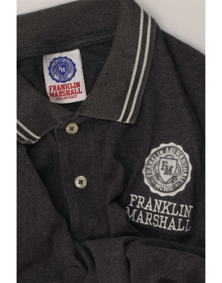Camisa pólo gráfica masculina Franklin & Marshall cinza médio