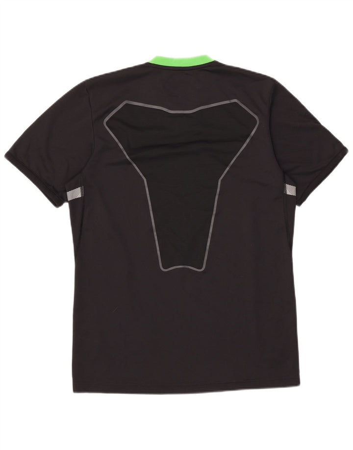 Adidas Mens Climacool Camiseta Top Pequeno Preto Colorblock