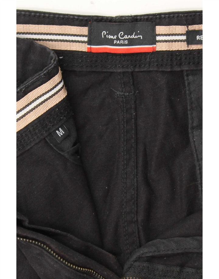 Pierre Cardin Mens Regular Fit Chino Shorts Médio W32 Algodão Preto
