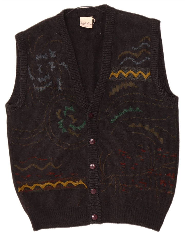 Angelo Litrico Suéter Cardigan Masculino IT 48/50 Médio Preto Geométrico